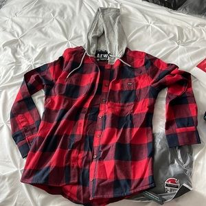 Alpha Forward womens hooded flannel